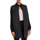 Eileen Fisher Women's Mixed Media Stand Collar Jacket Black Size Large