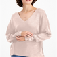 Eileen Fisher V-Neck Drop-Shoulder Sweater Pink Size L