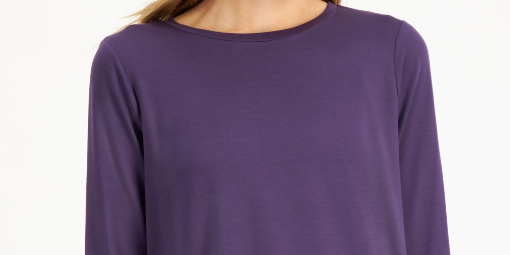 Eileen Fisher Women's Tencel Crewneck Knit Top Purple Size Large