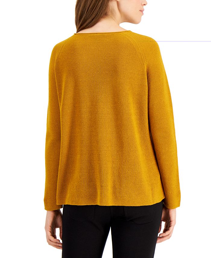 Eileen Fisher Women's Long Sleeve Sweater Yellow Size Large
