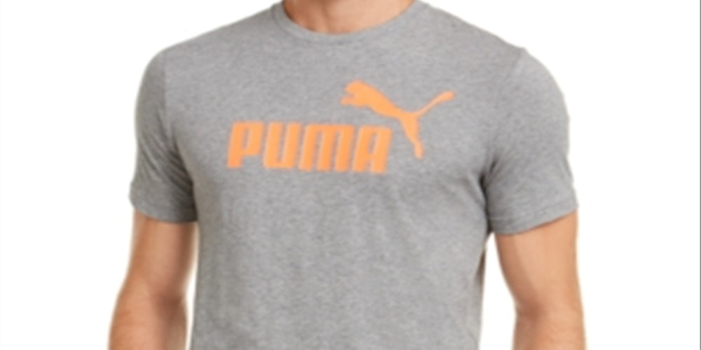 Puma Men's Logo T-Shirt Gray Size Small