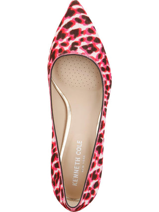 Kenneth Cole Women's Leopard Print Cushioned Morgan Pointy Toe Kitten Heel Slip on Dress Pumps Pink Size 9.5 M