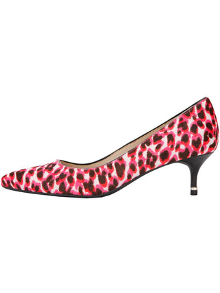 Kenneth Cole Women's Leopard Print Cushioned Morgan Pointy Toe Kitten Heel Slip on Dress Pumps Pink Size 9.5 M