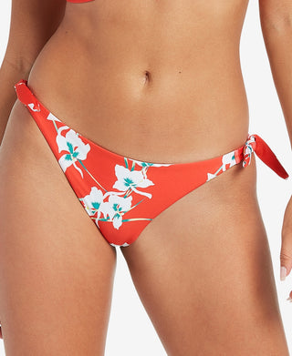 Volcom Junior's Orchid You Not Cheeky Bikini Bottoms Swimsuit Red Size Small