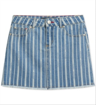Tommy Hilfiger Big Girl's Striped Denim Skirt Blue Size 16