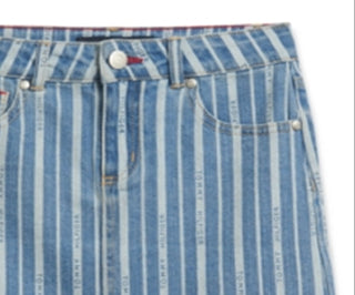 Tommy Hilfiger Big Girl's Striped Denim Skirt Blue Size 16