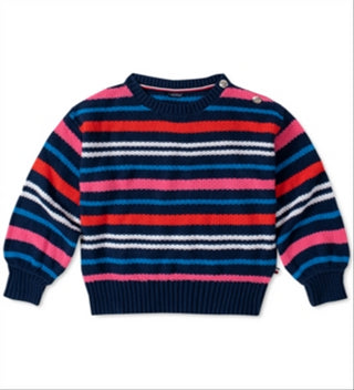 Tommy Hilfiger Toddler Girl's Cotton Striped Sweater Blue Size 4T