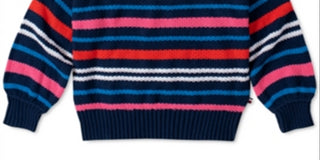 Tommy Hilfiger Toddler Girl's Cotton Striped Sweater Blue Size 4T