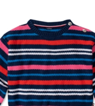 Tommy Hilfiger Little Girl's Cotton Striped Sweater Blue Size 6