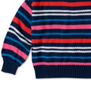 Tommy Hilfiger Little Girl's Cotton Striped Sweater Blue Size 6