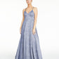 Sequin Hearts Junior's Strappy Back Glitter Gown Blue Size 1