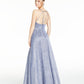 Sequin Hearts Junior's Strappy Back Glitter Gown Blue Size 1