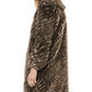 Michael Kors Women's Tiger Stripe Faux Coat Brown Size XXL