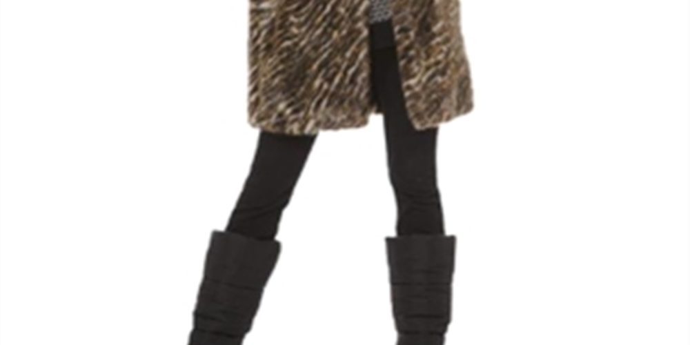 Michael Kors Women's Tiger Stripe Faux Coat Brown Size XXL
