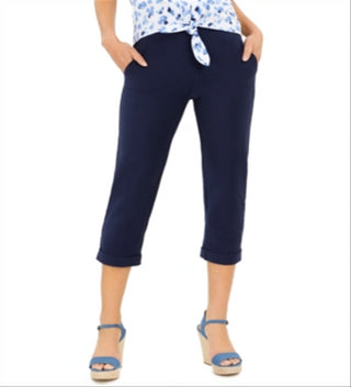 Michael Kors Women's Cuffed Cropped Pants Blue Size X-Large