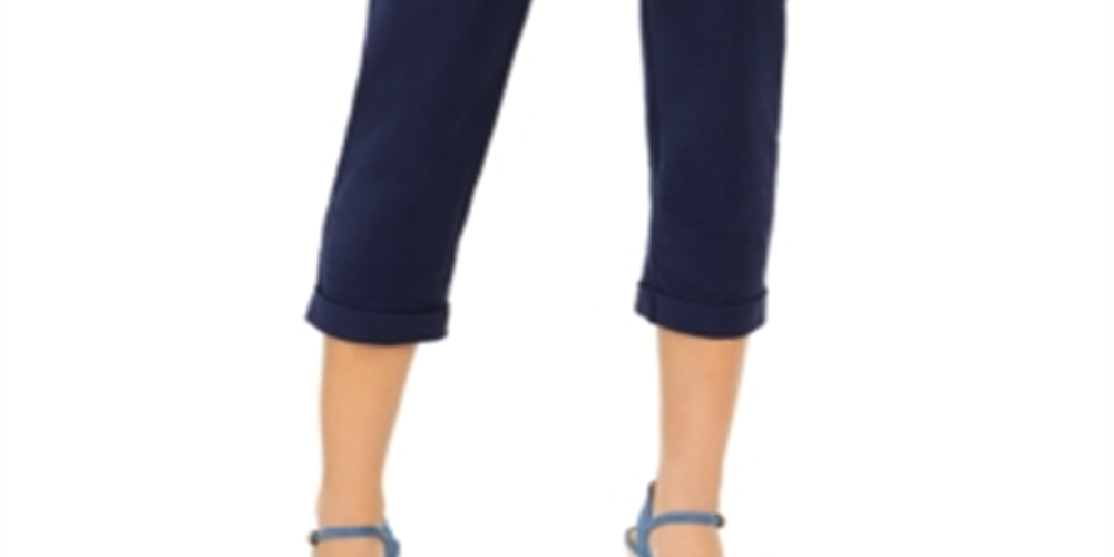 Michael Kors Women's Cuffed Cropped Pants Blue Size X-Large