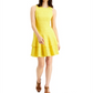 Michael Kors Women's Jacquard Floral Tiered Dress Yellow Size X-Large