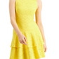 Michael Kors Women's Jacquard Floral Tiered Dress Yellow Size X-Large