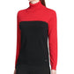 Calvin Klein Women's Colorblocked Turtleneck Sweater Red Size X-Large