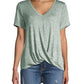 Calvin Klein Women's Draped High Low Top Green Size Small