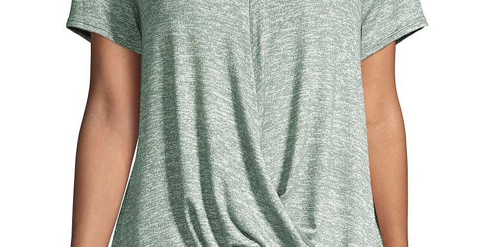 Calvin Klein Women's Draped High Low Top Green Size Small