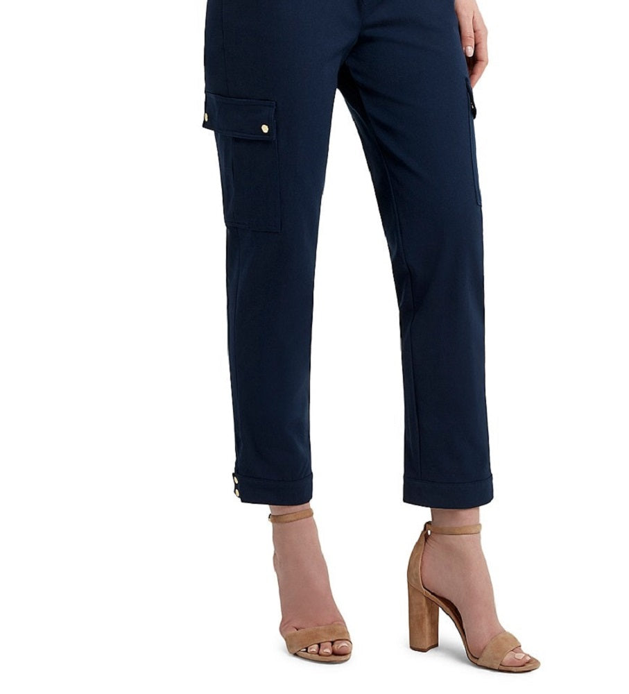 H Halston Women's Power Stretch Twill Cargo Pants Blue Size X-Large
