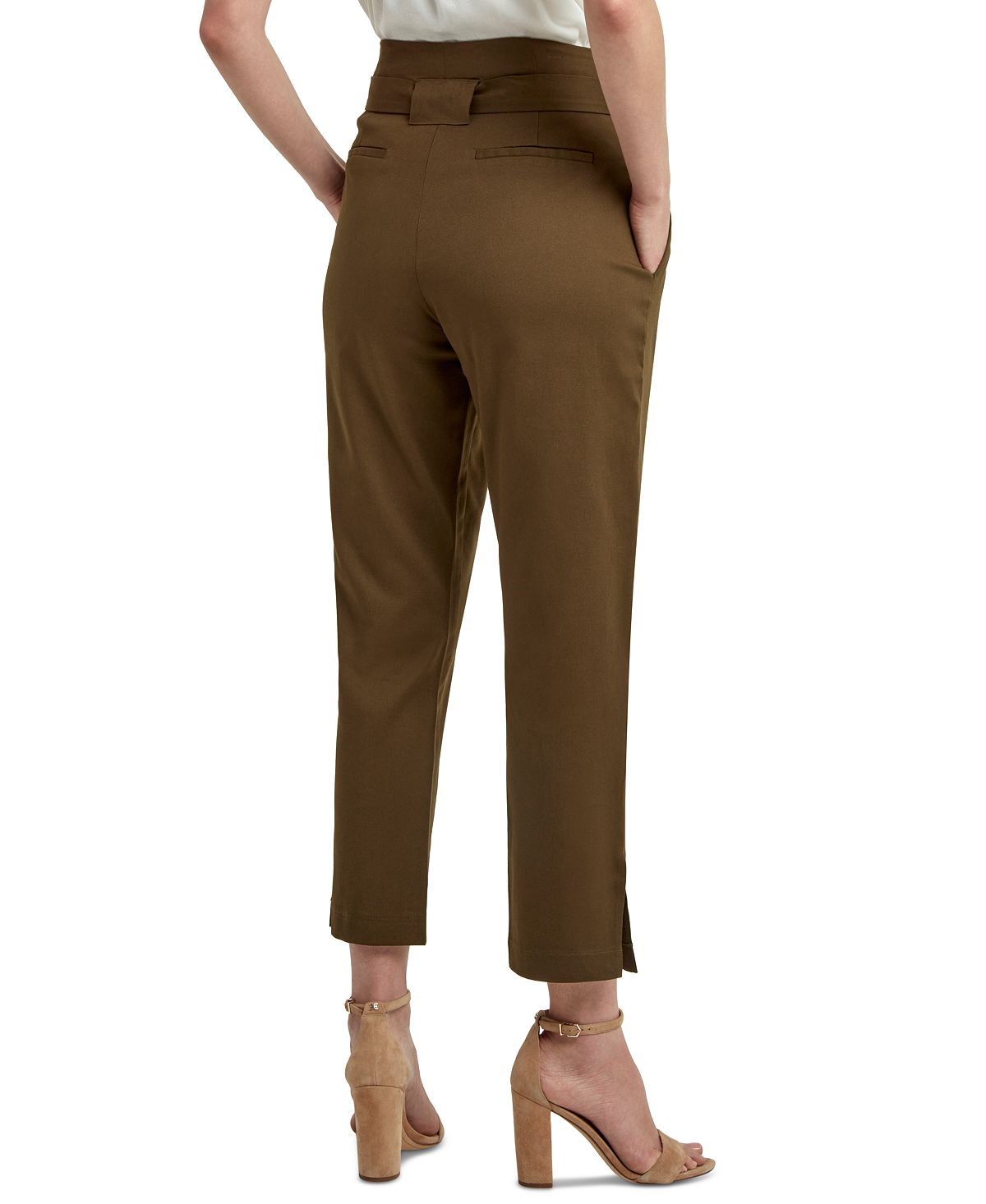 H Halston Women's Tie Front Skinny Pants Green Size Medium