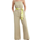 H Halston Women's Ruched Jumpsuit Brown Size Large