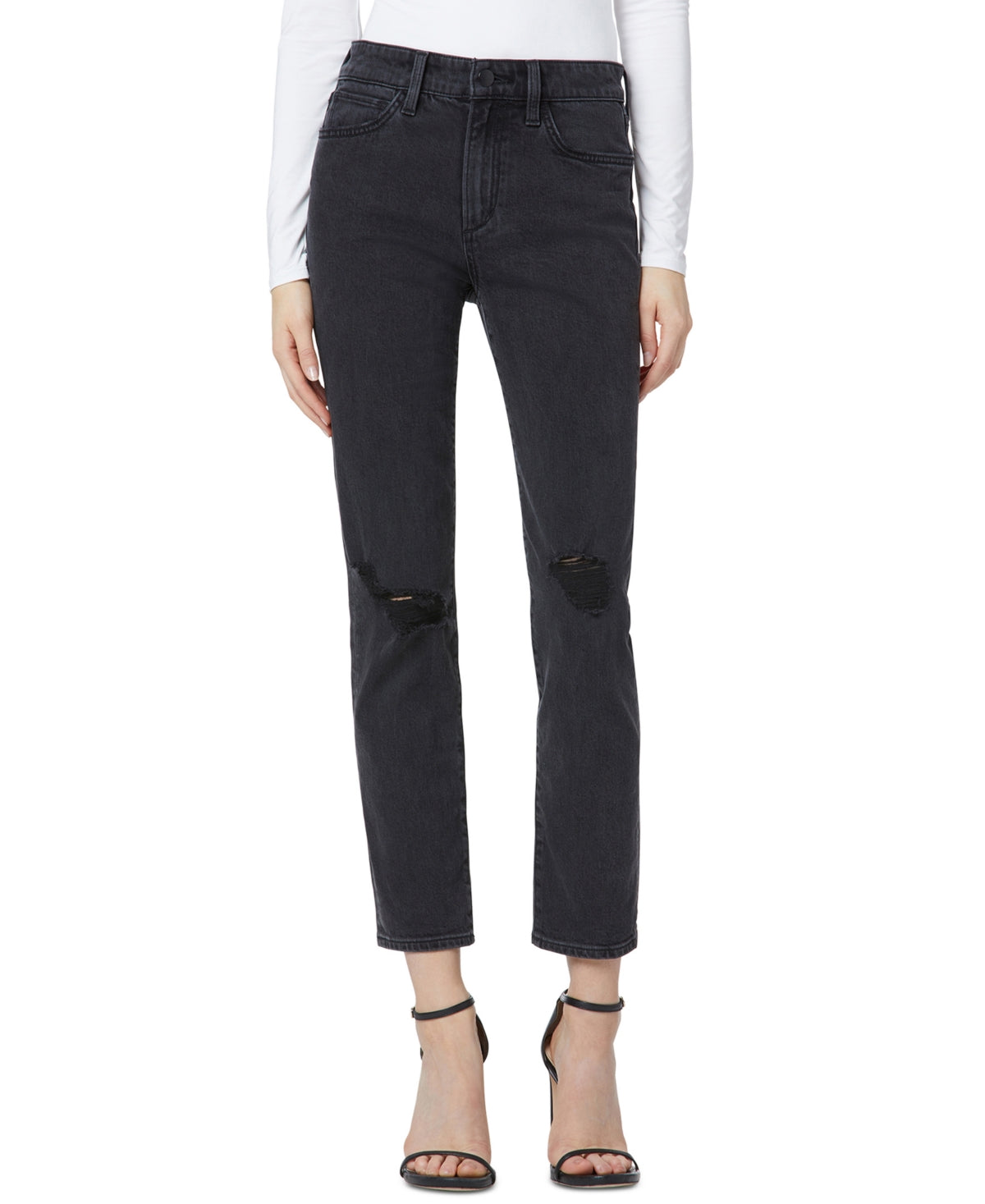 Joe's Jeans Women's The Lara Slim Straight Leg Ankle Jeans Black Size 24