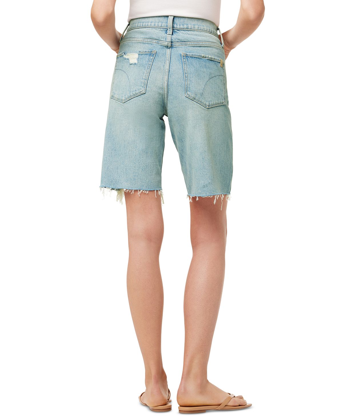 Joe's Jeans Women's The '90S Raw Hem High Waist Denim Bermuda Shorts Blue Size 24