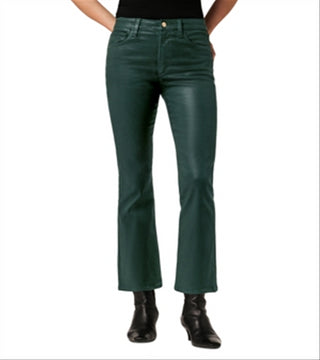Joe's Jeans The Callie Coated High Rise Cropped Bootcut Jeans Green Size 28