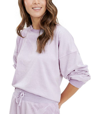 Splendid Women's Iris Comfy Crop Sweatshirt Purple Size Medium