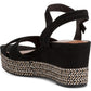 Tamaris Nadea Platform Wedge Sandal in Black Size 36