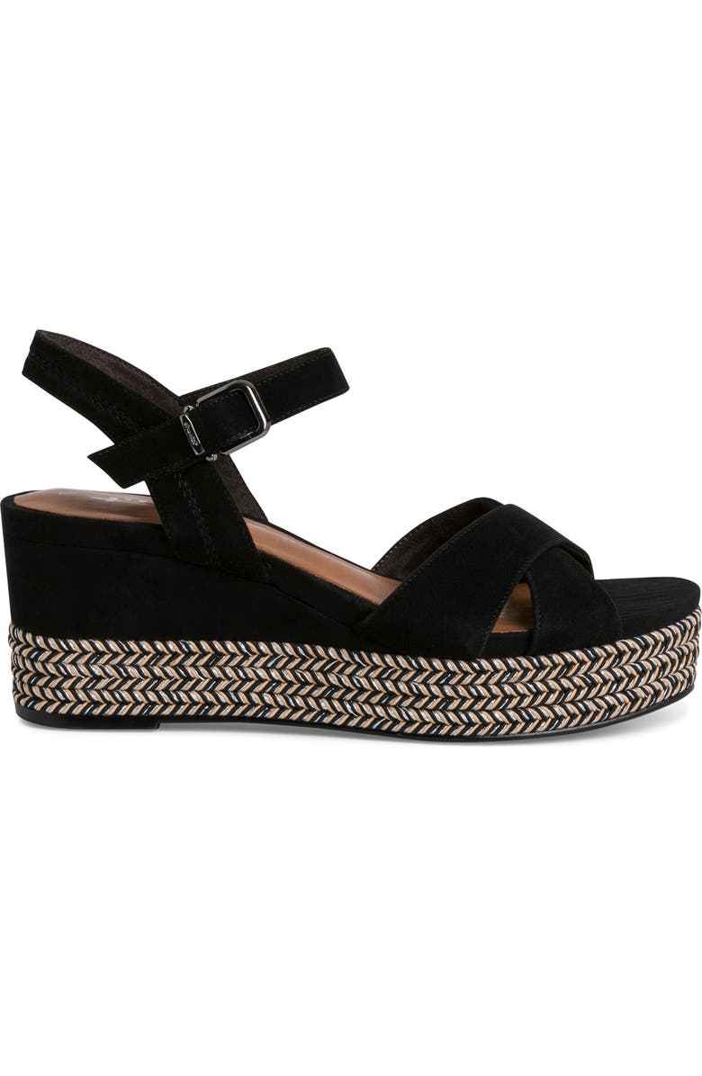 Tamaris Nadea Platform Wedge Sandal in Black Size 36