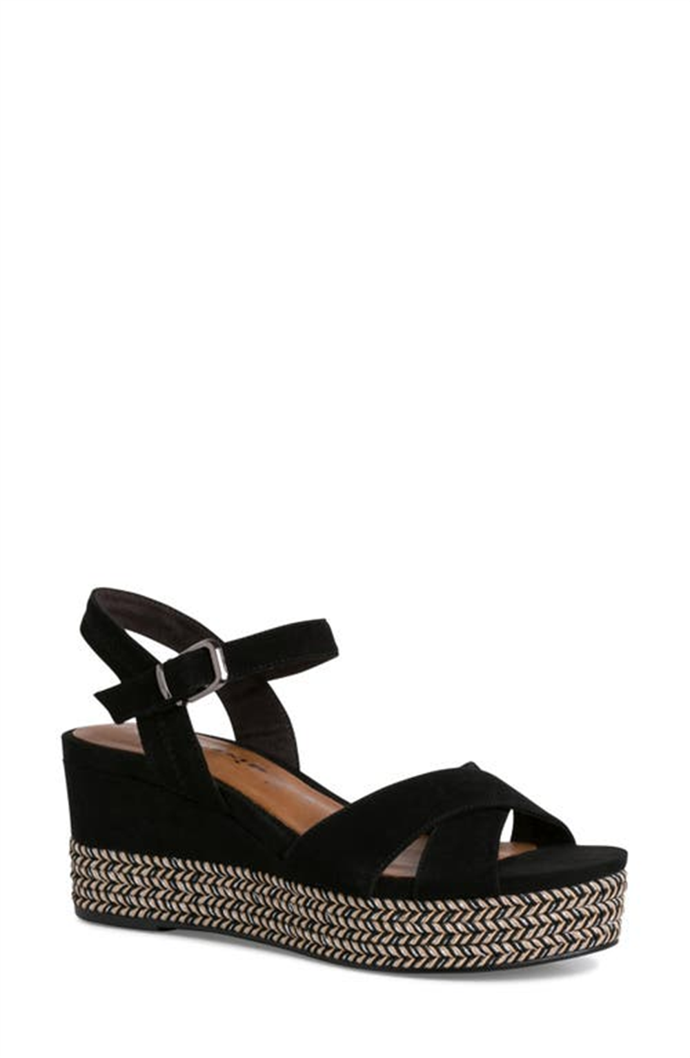 Tamaris Nadea Platform Wedge Sandal in Black Size 36