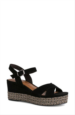Tamaris Nadea Platform Wedge Sandal in Black Size 36