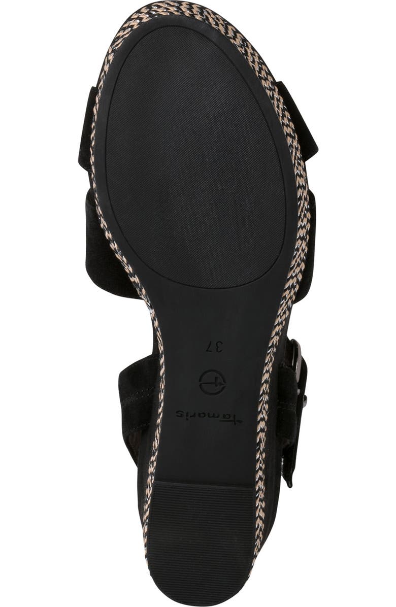 Tamaris Nadea Platform Wedge Sandal in Black Size 36