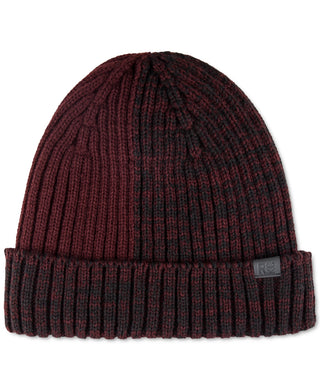 Kenneth Cole Reaction Men's Rib Knit Split Beanie Red Size Regular