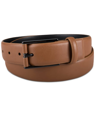 Alfani Men's Stretch Faux Leather Wrapped Buckle Dress Belt Brown Size X-Large