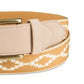 Sun + Stone Men's Faux Leather Printed Fabric Belt Yellow Size Regular