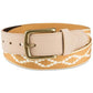 Sun + Stone Men's Faux Leather Printed Fabric Belt Yellow Size Regular