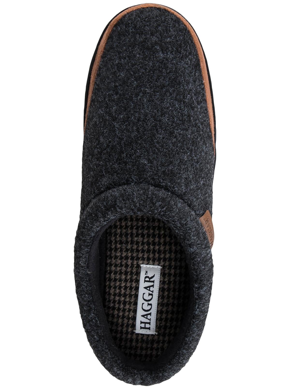 Haggar Men's Microsuede Trim Bumper Felt Clogs Black Size X-Large