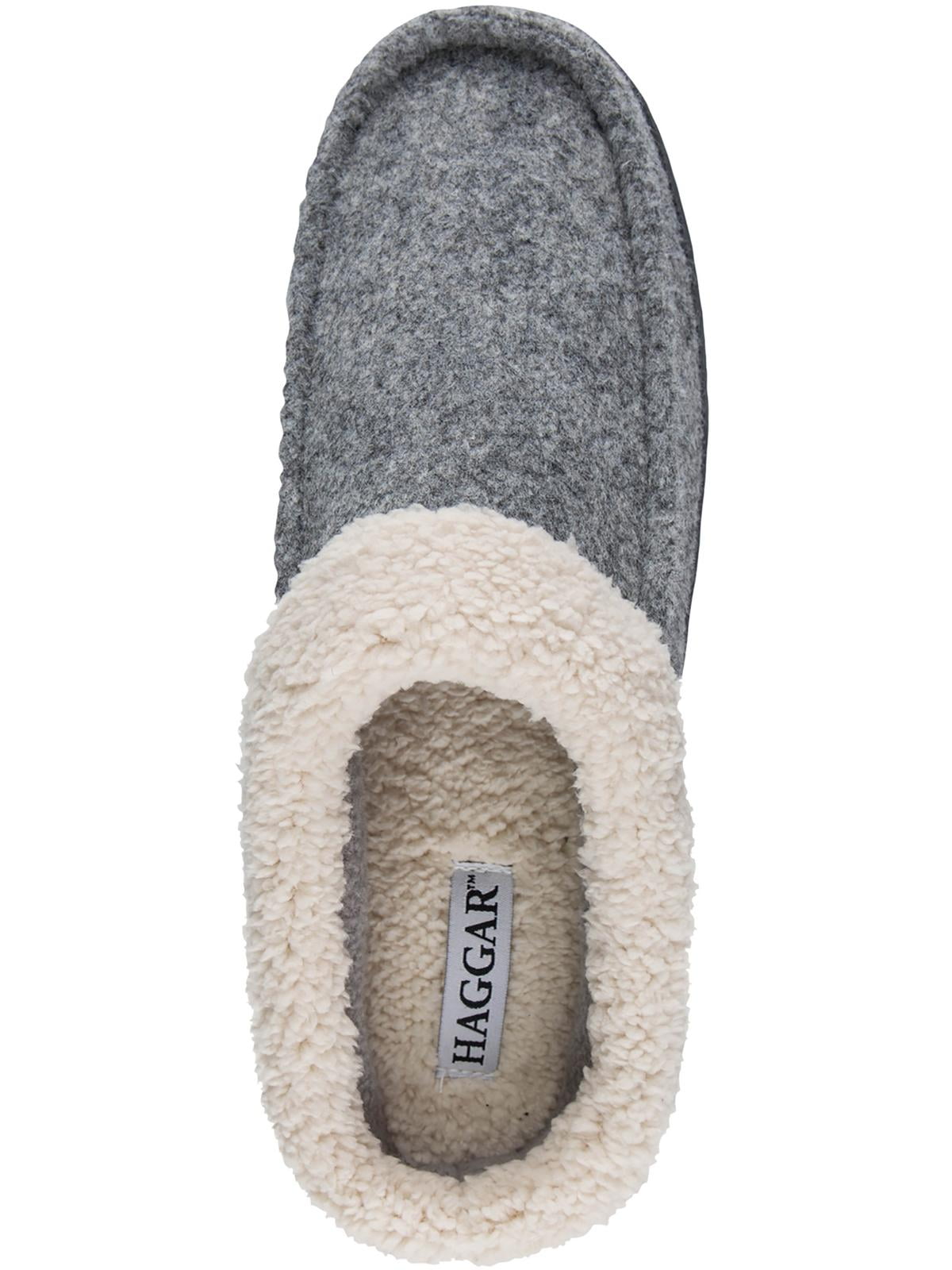 Haggar Men's Boiled Wool Fleece Lined Sherpa Clogs Gray Size X-Large
