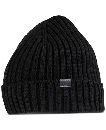 Kenneth Cole Reaction Men's Split Colorblocked Knit Beanie Black Size Regular