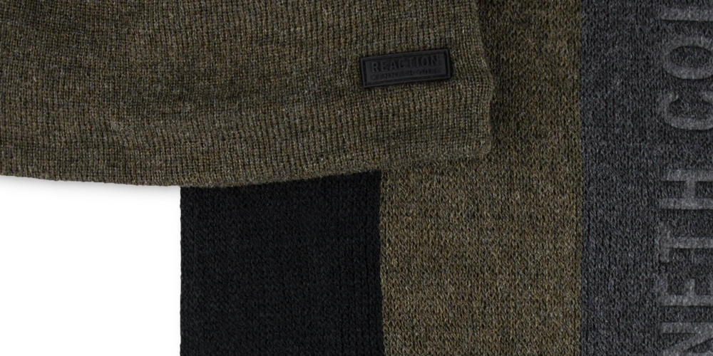 Kenneth Cole Reaction Men's Stripe Logo Scarf & Beanie Green Size Regular