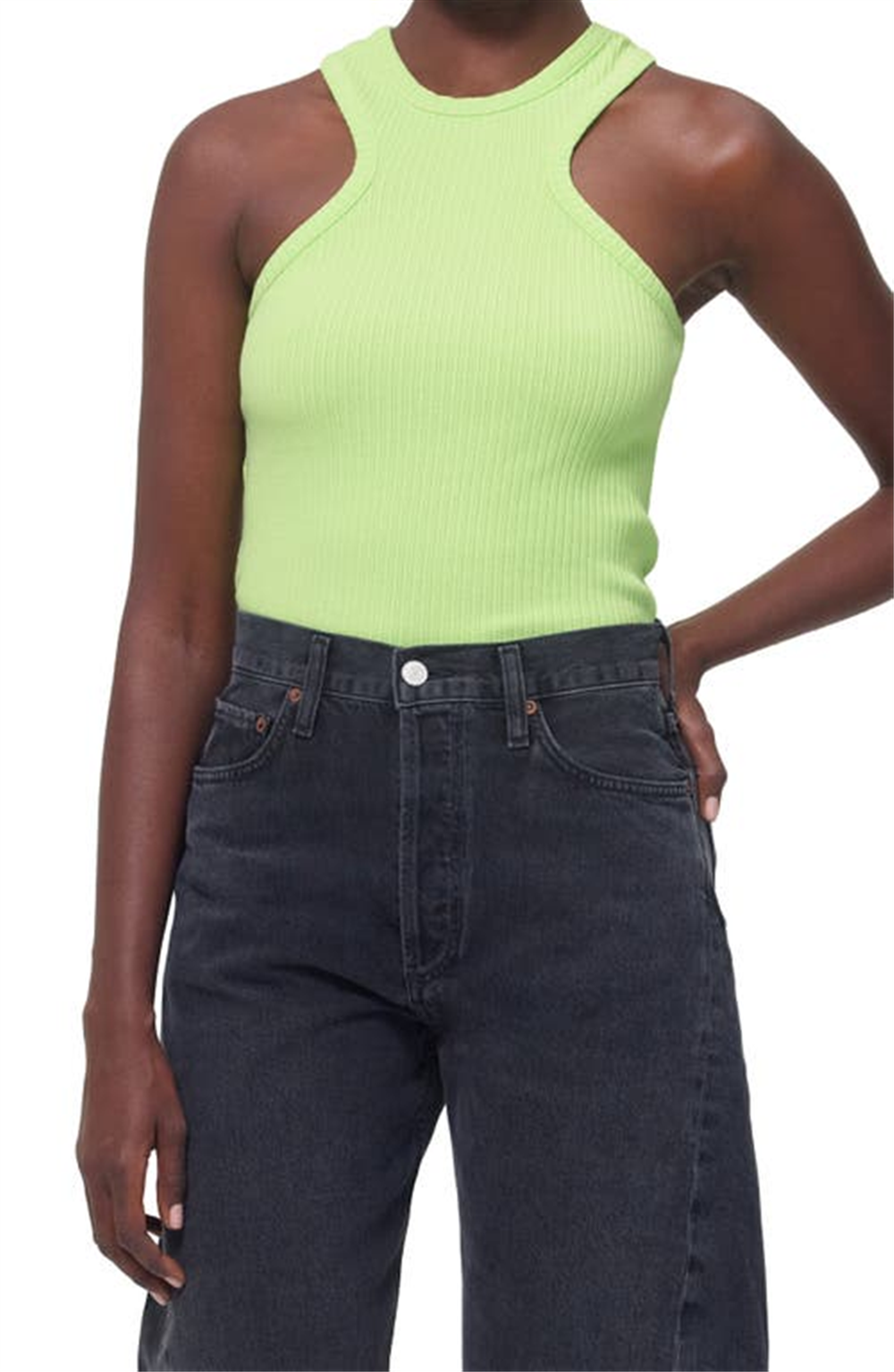 Agolde Size Small Organic Cotton Tank in Fuji