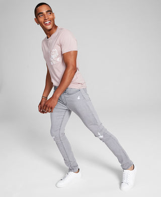 And Now This Men's Nassau Skinny Fit Stretch Jeans Gray