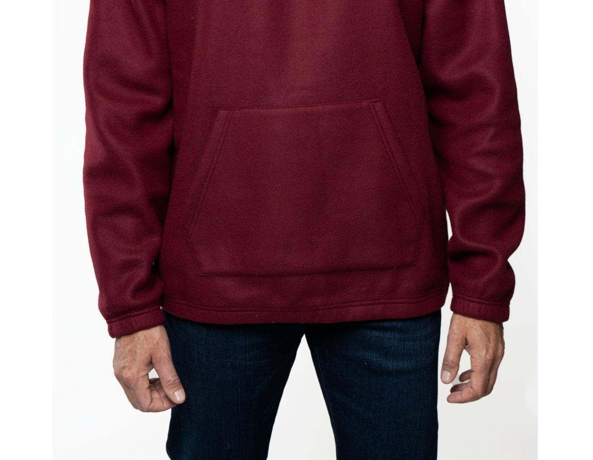 Lazer Men's Polar Fleece Pullover Hooded Sweatshirt Red