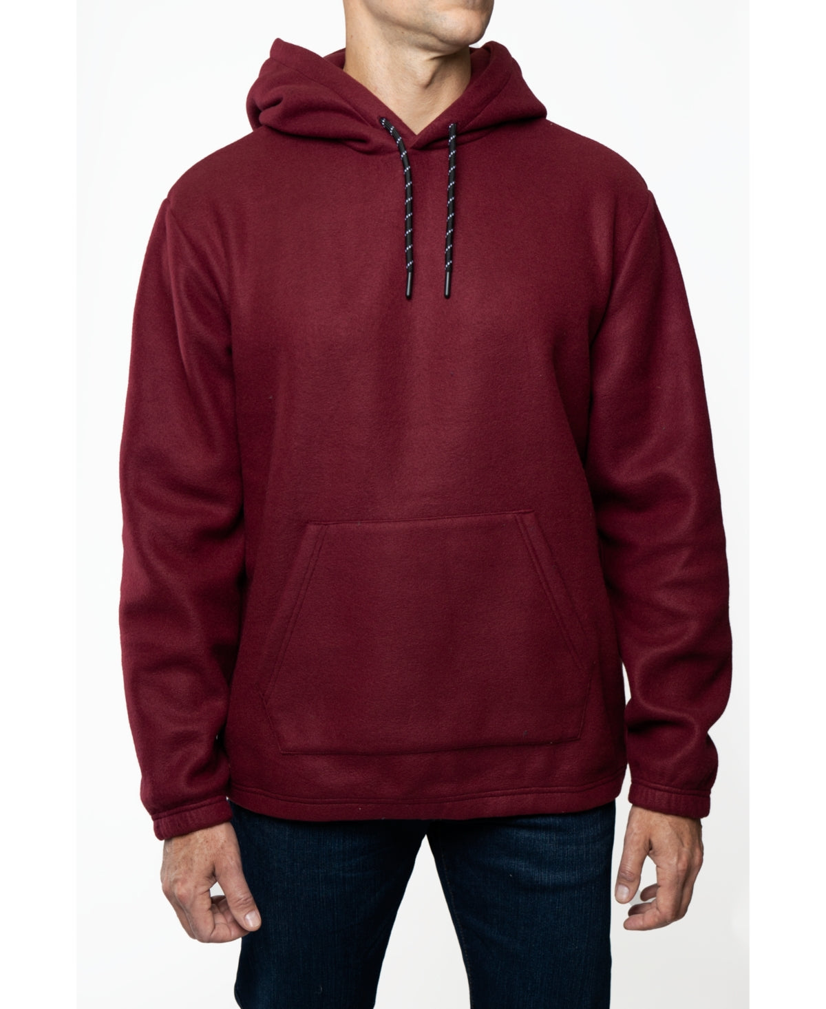 Lazer Men's Polar Fleece Pullover Hooded Sweatshirt Red