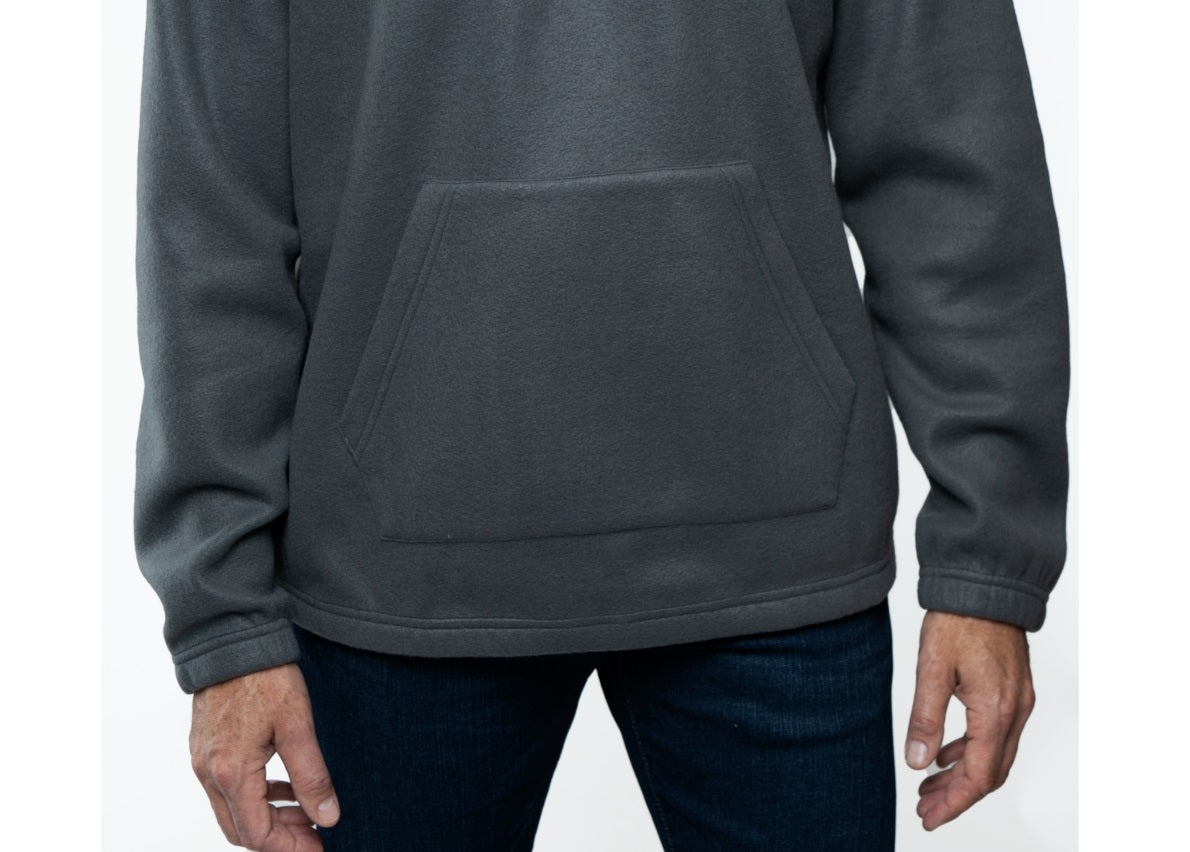 Lazer Men's Polar Fleece Pullover Hooded Sweatshirt Gray